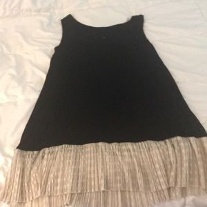 Lori Goldstein (LOGO) Black tank with Ivory Lace